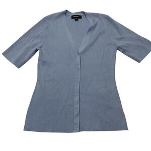 Karen Kane Sweater Women's Medium Short Sleeve Ribbed Cardigan